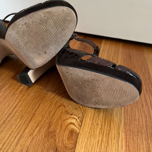 Vintage Calvin Klein Jeckel Boa Print Heeled Mary Jane Sandal - Picture 12 of 15